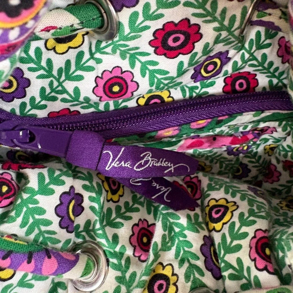 Vera Bradley Quilted Floral Bucket Crossbody Bag Multicolor‎ Adjustable Strap